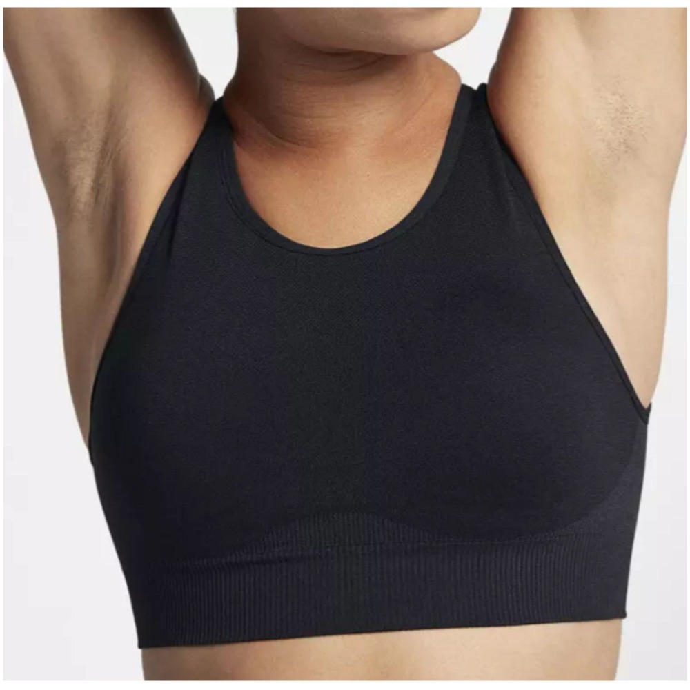 Nike Seamless Sports Bralette Womens Size S Black Keyhole Back 858733-010